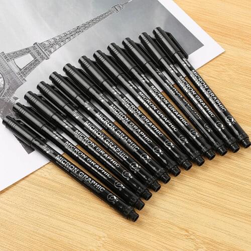 12 Pcs/Box Drawing Sketching Pen Needle Hook Line Pens Waterproof Art Markers Multifunctional Design Painting Marker Pen Set
