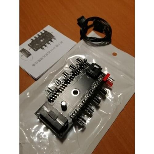 12V 10 Way 4pin For Computer Case With PWM Connection Cable CPU Fan Dedicated Interface PWM Fan Hub Speed Controller Regulator