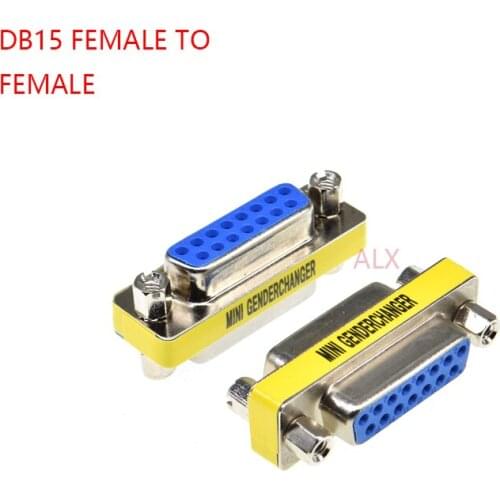 2PCS DB15 15pin 2 ROW FEMALE to FEmale serial port CONNECTOR D-Sub COM CONNECTORS 15 pin 15p Mini Gender Changer Adapter