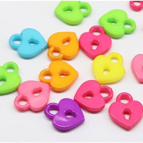 200pcs Heart Locks Locker Charms Sweet Decoden Supplies for Wedding Prom Cabochons Charm Pendants for DIY
