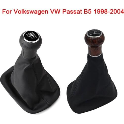 5 6 Speed Car Gear Shift Knob Lever Shifter Stick Gaiter Boot Cover Case For Volkswagen VW Passat B5 1998-2004 Wooden Handball