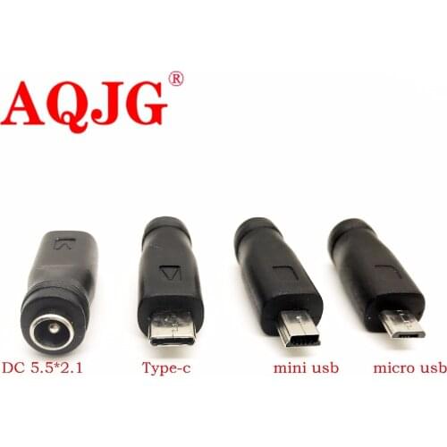 5V DC 5.5 * 2.1 mm Power Jack USB 3.1 Type C USB-C Type-c 5.5mm *2.1mm Mini USB & Micro USB DC Power Connector Adapter