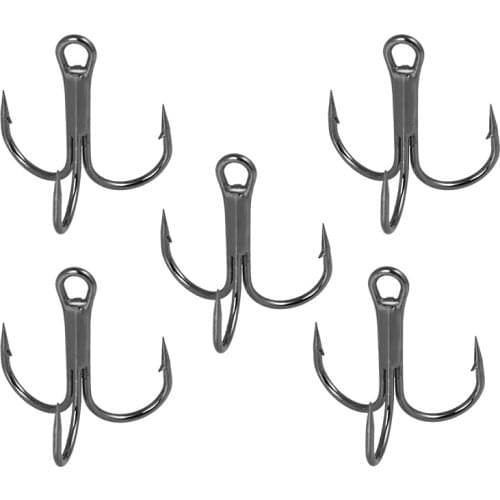 50PCS/lot High Carbon Black Steel Fishing Hooks Treble Overturned Hooks 2# 4# 6# 8# 10# 12# Fishing Tackle Fishing Accessories