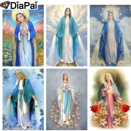 DIAPAI DIY Diamond Painting "Religious figure Madonn" Full Drill Square Round Diamond Embroidery 5D Cross Stitch Decoration Home