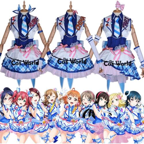 Love Live Sunshine Aqours School Unity Takami Chika After School Arcade Game Dress Uniform Outfit Anime Cosplay Costumes