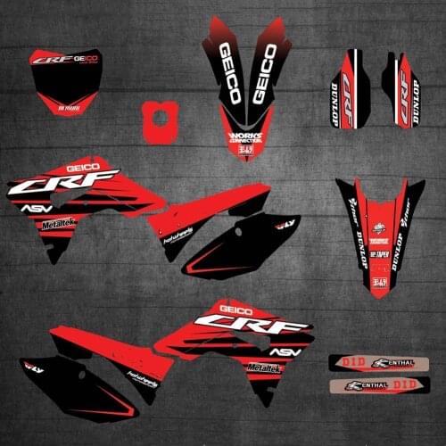 Full set Stickers Kit Free Custom Number Graphics Backgrounds Decals For Honda CRF250R CRF 250R 2018 2019 CRF450R 2017 2018 2019