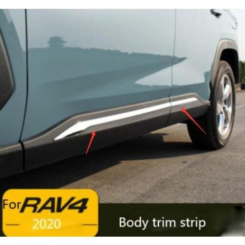 For Toyota Rav4 2020 New Abs Chrome Door Body Molding Fit Door Body Anti-Scratch Protector Car Side Strips Trim Cover