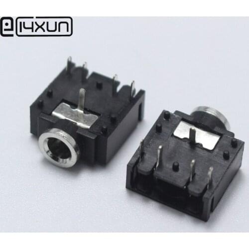 EClyxun 10PCS 3.5MM 5Pin Headphone jack PJ-307 Headphone Socket DIP Double Track Video Audio Computer Socket