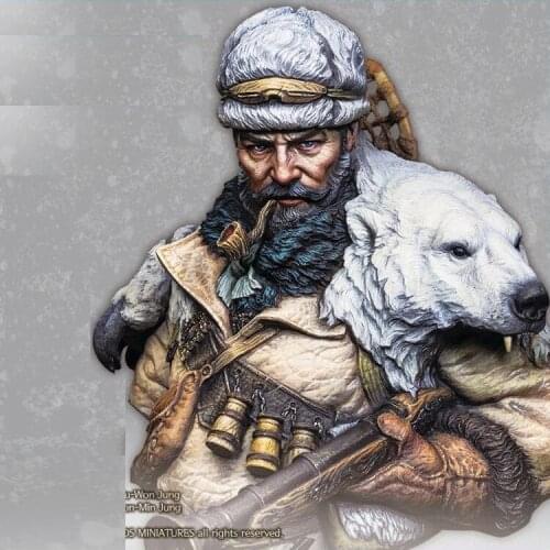 Crazy King Model 1/10 resin figure bust model ancient warrior justice messenger GK white model hand X149