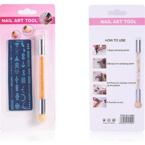 Nail Art Tool Powder Brush Replaceable Sponge Ombre Design Gradient Pen UV Gel Polish Bloom Rhinestone Handle Stamping Tool