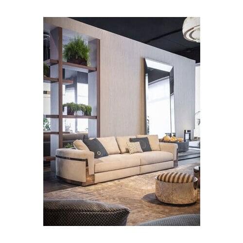 Italian simple villa leisure sofa fabric three sofa modern living room and bedroom reception sofa