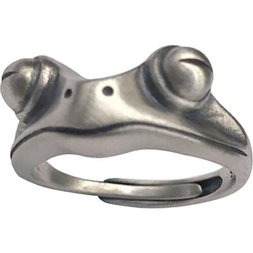 Handmade Frog Ring Women Lovely Funny Animal Lover Statement Jewelry Opening Finger Male Ring Birthday Gift Bijoux