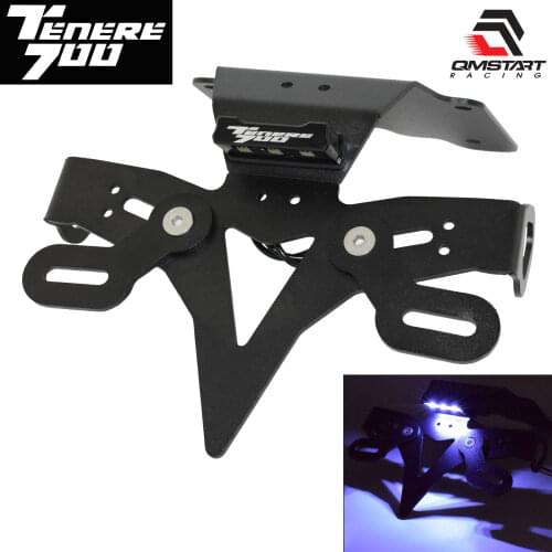QMSTART Racing LED License Plate Frame Holder Bracket Tail Tidy Fender Eliminator For YAMAHA Tenere 700 XTZ700 T7 2019 2020 2021