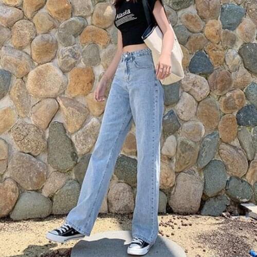 Fashion Harajuku Loose Pants Woman Jeans High Waist Clothes Wide Leg Denim 2021 Summer Clothing Streetwear Vintage Quality