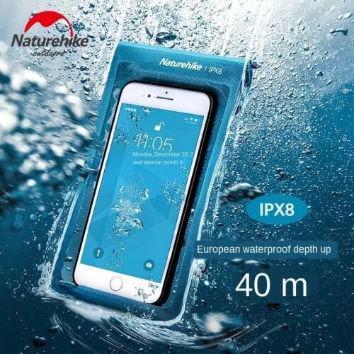 Naturehike 420D Nylon Laminating Cloth Material Mobile Phone Waterproof Bag Touch Screen Seamled Diving Swiming Cellphone Bag