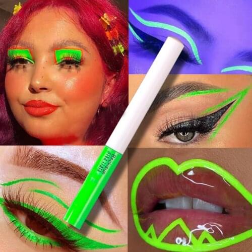 New Neon Eye Liner Eyes Makeup Fashion Quick Dry Fluorescent Ultra-fine Liquid Eyeliner Sweat-proof Waterpoof Beauty Eyeliner