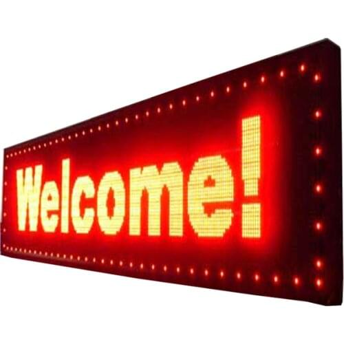 P10 Outdoor DIP / SMD 32X192dots 4scan Red 201x41x9cm Led Scrolling Text Signboard Display Screen