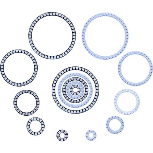 WS2812b 8/16/24/35/45Lights LED RGB Pixel Ring Individul AddressabIe WS2812 IC BuiIt-In Black/White PCB DC 5V