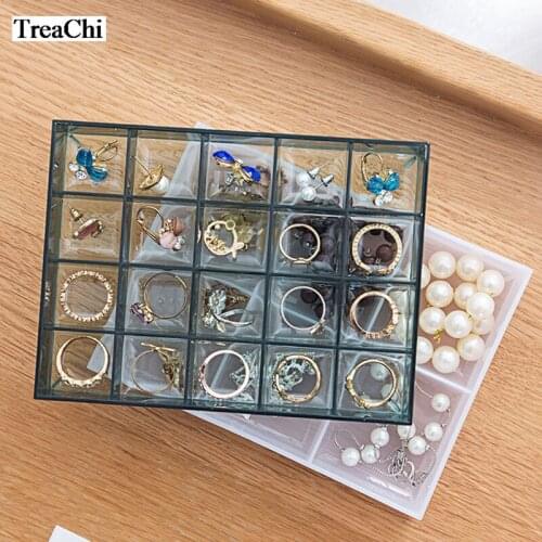 Plastic Transparent Jewelry Box Multi - Lattice Jewelry Box Earrings Earrings Receiving Box Jewelry Box Jewelry Organizer