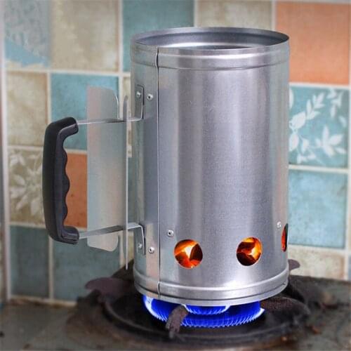 Portable Outdoor Barbecue Chimney Starter Creative Carbon BBQ Fire Stove Charcoal Ignition Barrel Carbon Grill Steel Igniter