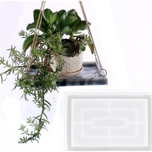 Rectangle Silicone Concrete Cement Mold Succulents Flower Pot Tray Molds DIY Gypsum Ceramic Making Tools Home Decoration Crafts