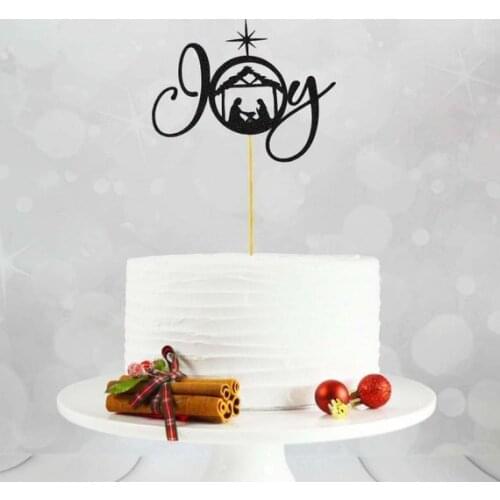 Religious Christmas, Party Decor, Holiday Decor.Nativity, Cake Topper, Joy, Christmas Cake Topper