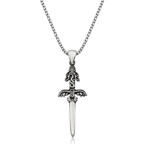 Silverlina Silver Sword Male Necklace