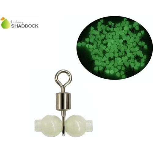 Shaddock Fishing 100pcs Luminous Cross Line Rolling Fishing Swivel 3 Way Fishing Line Connector Swivel Size L S