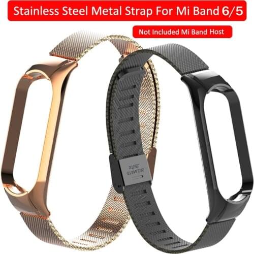 Replacement Metal Strap For Xiaomi Mi Band 5 Stainless Steel For Mi Band 5 Bracelet Buckle/Magnetic Wrist Strap Accessories Belt