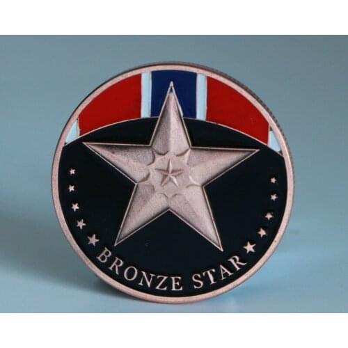 United States Glory Bronze Star Medal Army Pentagram Commemorative Badge Army Fan Collection Lucky Coin Challenge Coin
