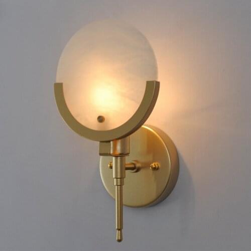 Modern Golden Wall Lamp for Bedroom Hallways Decoration Creative Bedside Lamp American Minimalist Corridor Small Wall Lamps