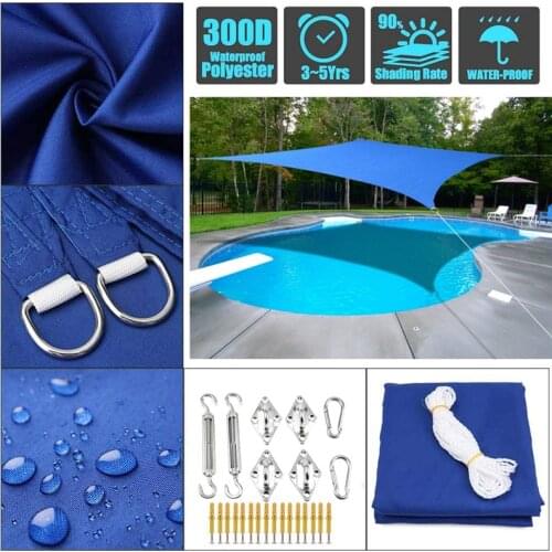 Waterproof Sun Shade Sail Triangle Rectangle Canopy Sail Shade Cloth UV Block for Patio Garden Outdoor Backyard Camping Hiking