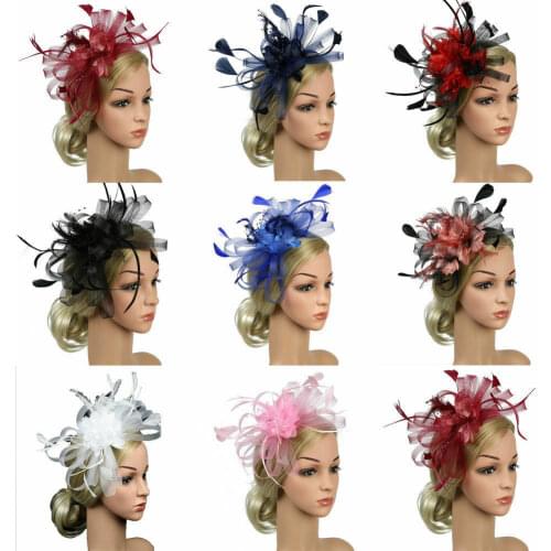 Fascinators Hair Clip Headband Pillbox Hat Bowler Feather Veil Wedding Feast Party Handwear