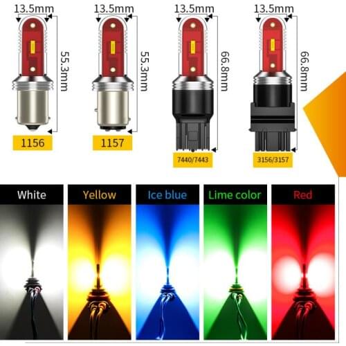 1pcs 1156 LED Signal Lamp P21W LED BA15S 1156 T20 7440 W21/5W P21/5W 1157 BAY15D LED Car Light Bulb 7443 WY21W W21W Auto