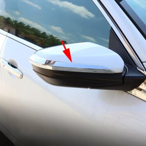 2Pcs Chrome Car Styling Side Mirror Strip For Honda Civic 10th 2016 2017 4-Door Sedan Coupe Hatchback Rearview Trims Accessories