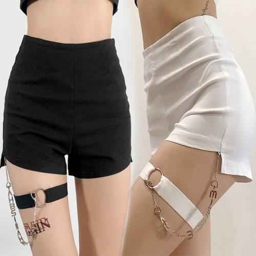 2021 Korean Female Jazz Clothing Women Pole Dance Shorts High Waist Girls Sexy Chain Pants Rave Clothes Stage Gogo Wear SL5236