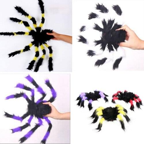 30cm 50cm 75cm Super Big Wire Plush Material Spider Kids Horrible Fake Spiders Toy For Halloween Decoration Party Decor