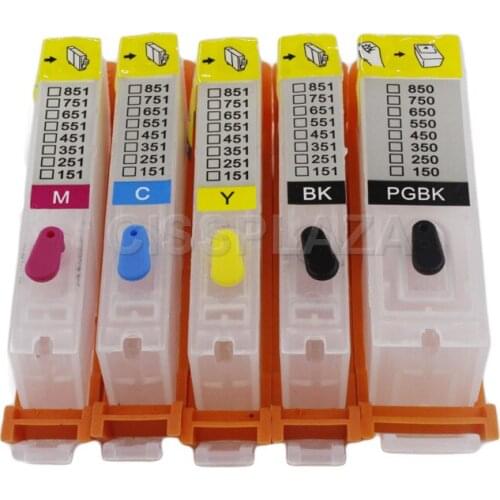 CISSPLAZA 5sets pgi750 751 compatible for CANON Pixma ix6770 MG5470 MX727 MG5570 MG6470 MG5670 ip7270 refillable ink cartridge