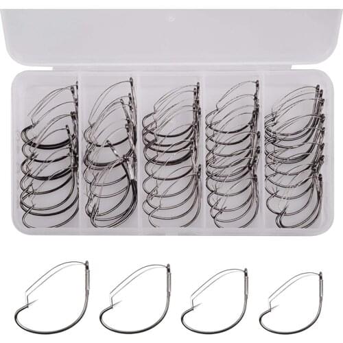 50pcs/box Wacky Weedless hooks Wide Gap jig fishing Hooks High carbon steel Razor Series bass fishing lure hook