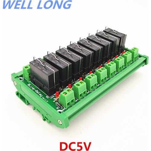 DIN Rail Mount 8 Channel SPDT 16A Power Relay Interface Module,OMRON G5RL-1-E 5VDC Relay