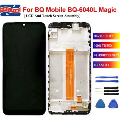 For BQ Mobile BQ-6040L Magic BQ 6040L BQ6040L LCD Display and Touch Screen Digitizer Assembly + Frame Replacement +Tools + Tape