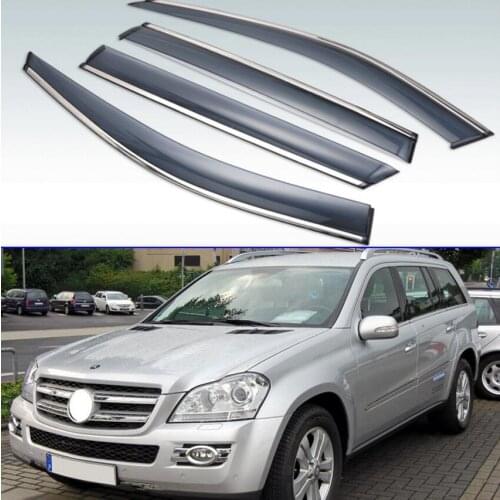 For Mercedes-Benz Clase GL (X164) GL350 GL320 2006-2009 Plastic Exterior Visor Vent Shades Window Sun Rain Guard Deflector 4pcs