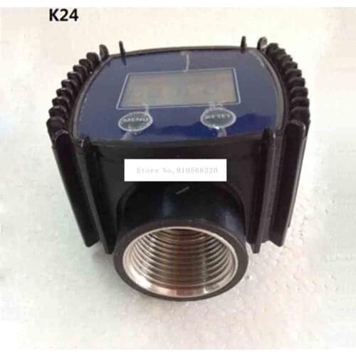K24 Digital Electronic Meter Water Turbine Flow Meter 1 Inch Female Thread Interface Flowmeters 2.3-3.3V 10-120L/MIN 10BAR MAX