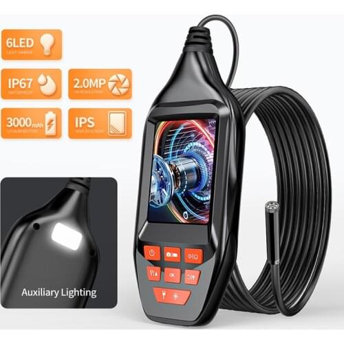 Newest Pipe Sewer Inspection Camera 1080P HD Borescope 3” LCD Screen Endoscope Camera with 6 LED for Car Inspection With 15M