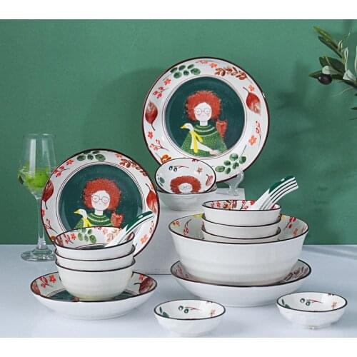 Northern European-Style Ceramic Tableware Bowl Dish & Plate Set Ceramic Service Plate Household Plate Japanese-Style Tableware