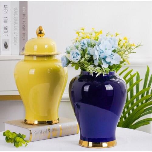 Jingdezhen Chinese Ceramics Ginger Jar Ornament Vase Living Room Fashion Porch Tv Cabinet Decoration porcelain temple jar