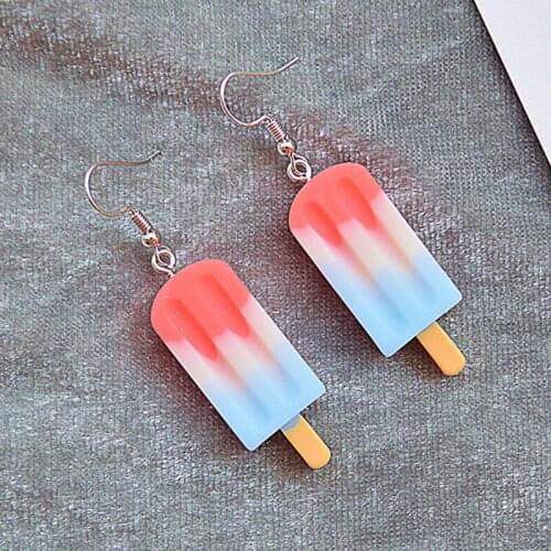 Korean Summer Funny Resin Drop Earrings for Women Cute Creative Ice Cream Dangle Earring for Girl Jewelry Sweet Party Gifts