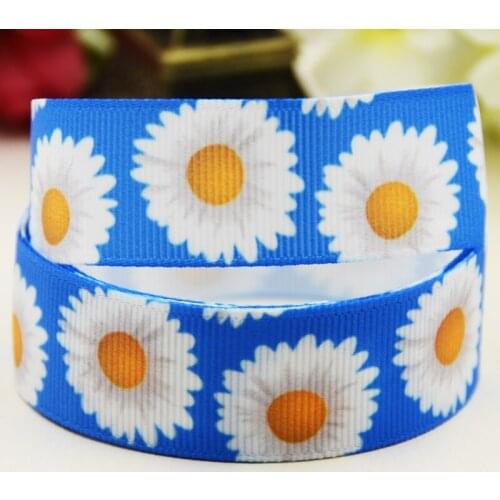 22mm 25mm 38mm 75mm Flower Cartoon printed Grosgrain Ribbon party decoration 10 Yards X-03913