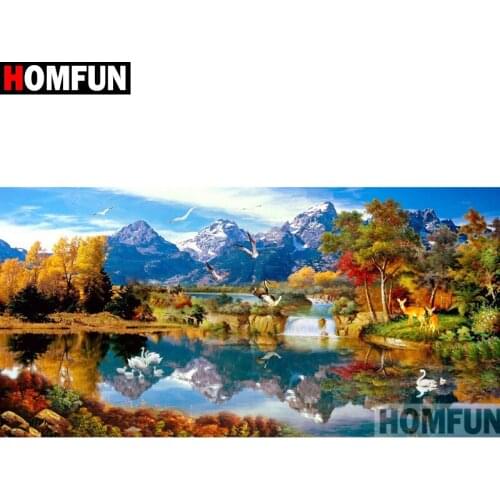 HOMFUN Square/Round Drill 5D DIY Diamond Painting "beautiful scenery" Embroidery Cross Stitch Full Rhinestone Decor A27189