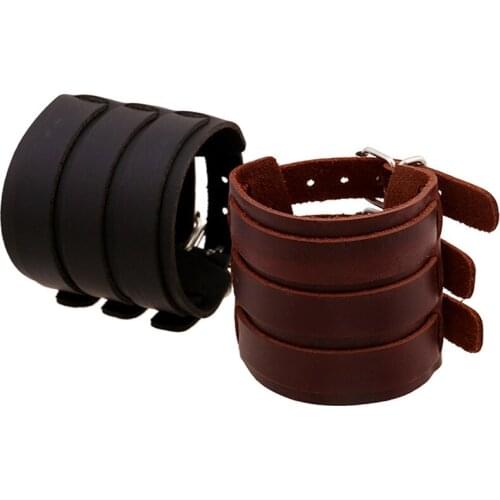 New Arrival Prevalent Valentine Punk Genuine Leather Double Layers Men Women Bracelets Charm Casual Brown Black Wrap Bracelets